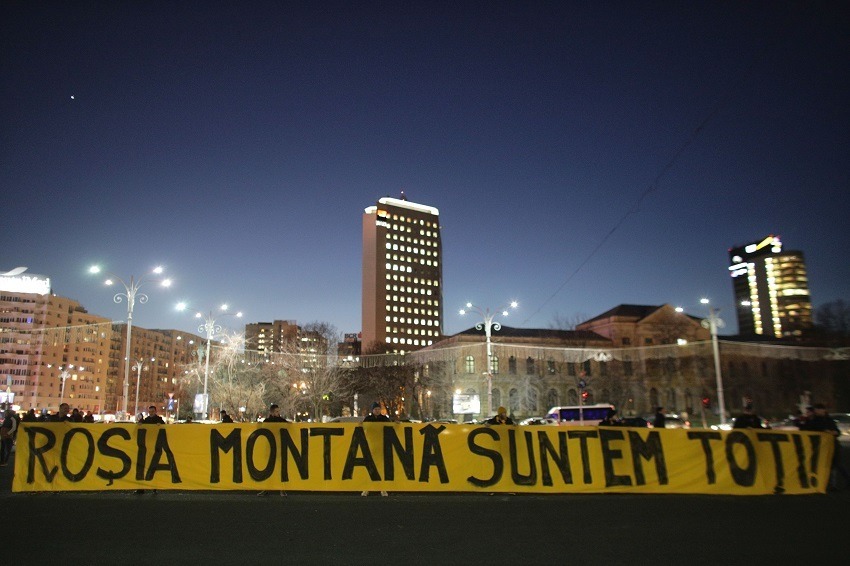 protest, roșia montană, piața victoriei 30 ian 2020