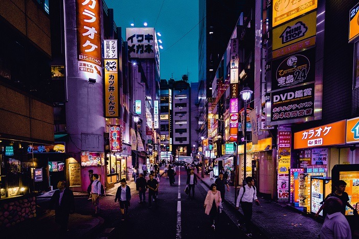 japonia, comert, viata de noapte