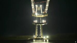 Pod Brăila montare segmente tablier central