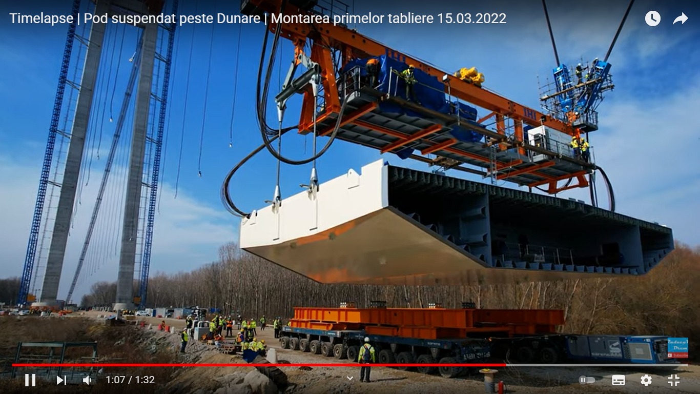 Pod Brăila montarea segmente tablier