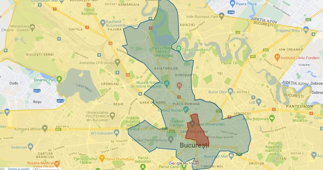 Harta zone parcare Bucuresti
