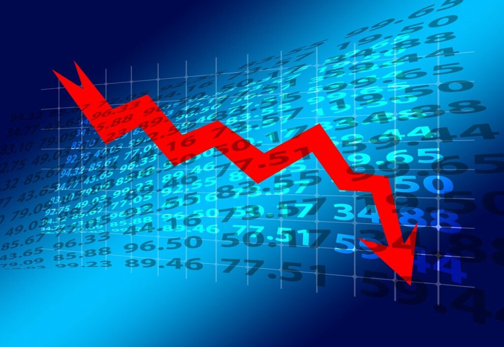 finante economie grafic scadere