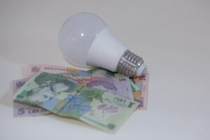 bani, lei, finante, bancnote, bec, energie, electricitate, lumina
