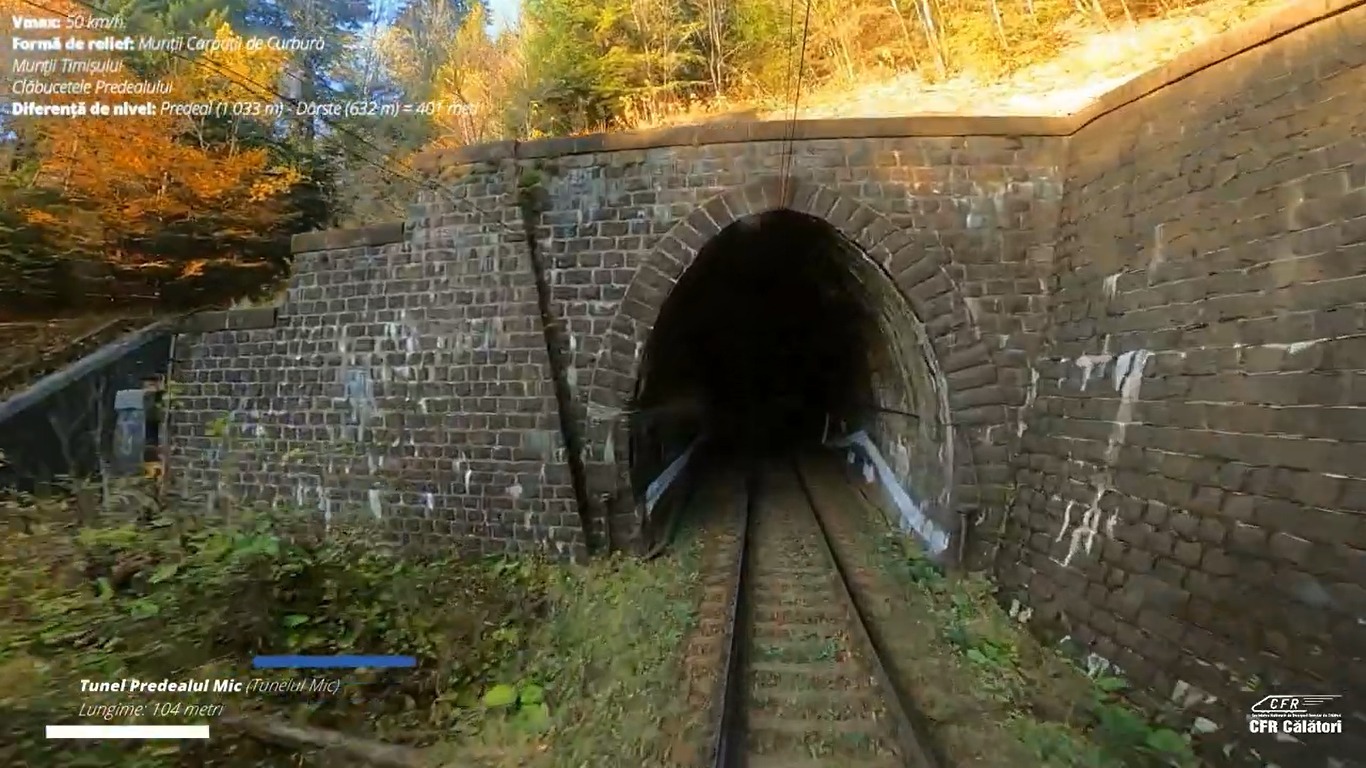 Linia de tren București Brașov CFR Călători tuneluri