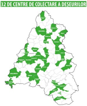Harta Centre colectare deseuri Bihor