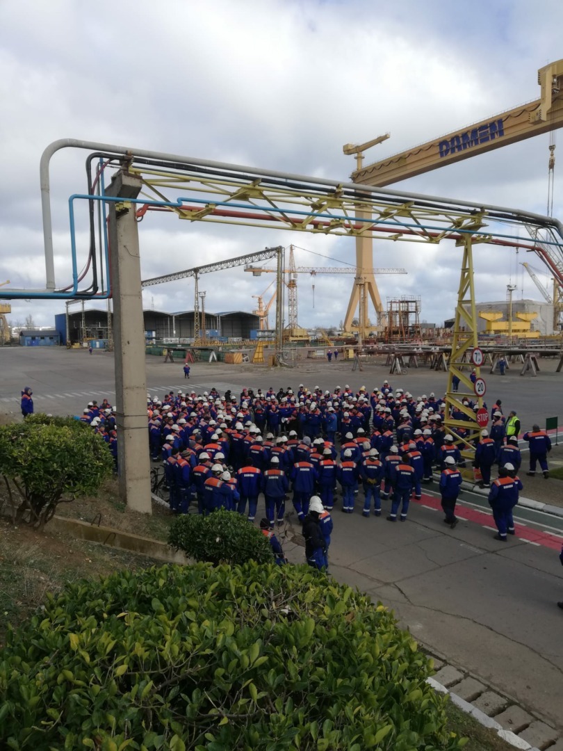 protest Șantierul Naval Mangalia Damen 09 ian 2023