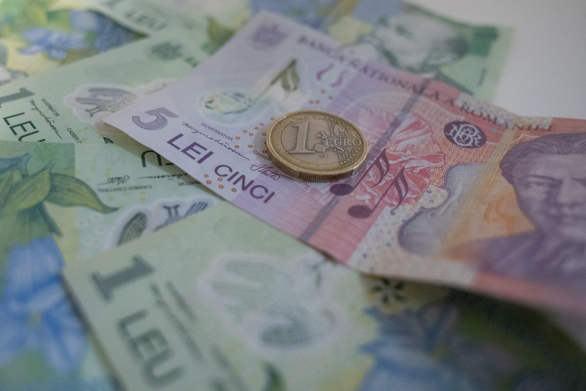 bani, lei, finante, bancnote, euro, 5 lei
