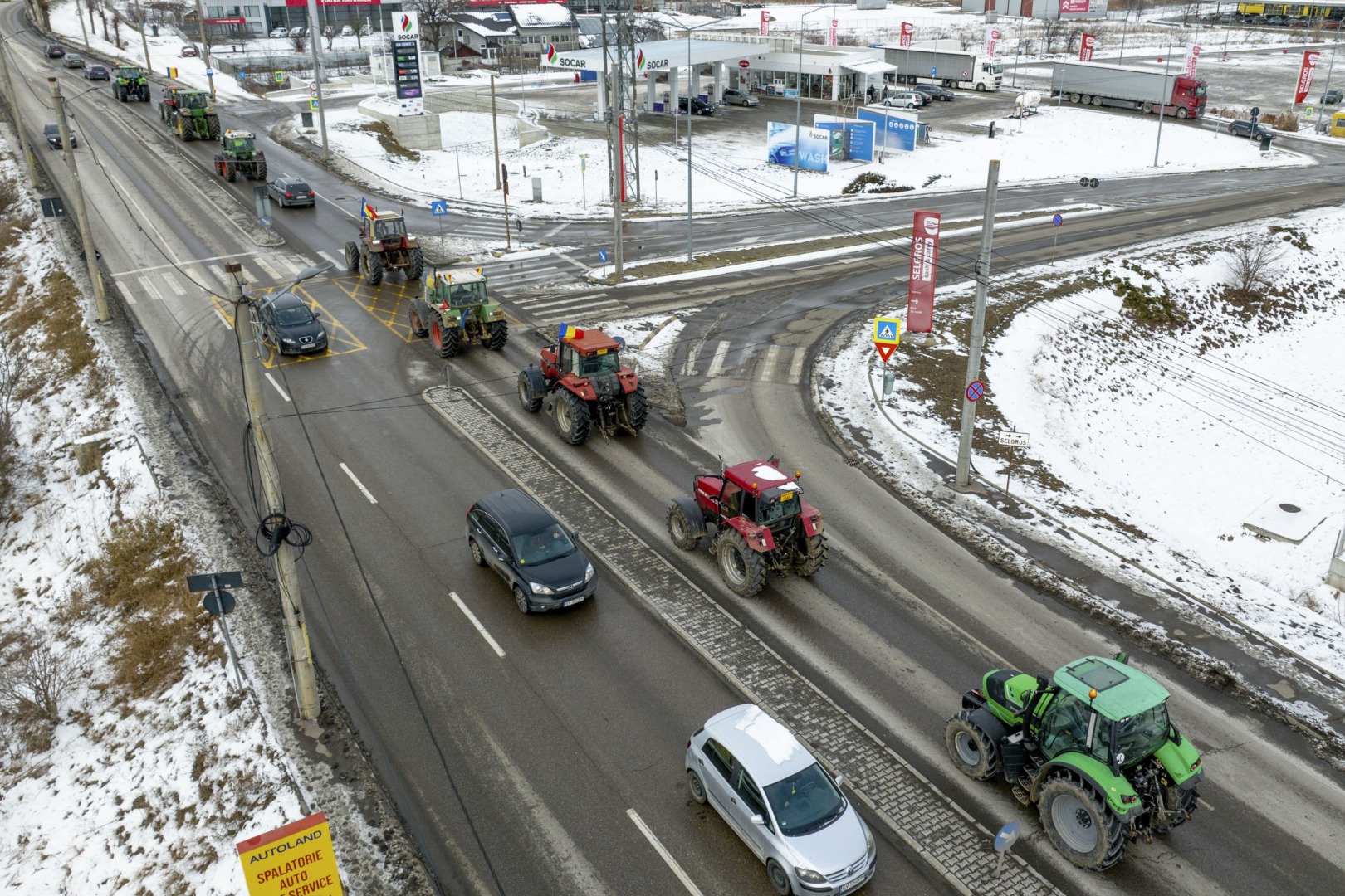 Protest transportatori si fermieri