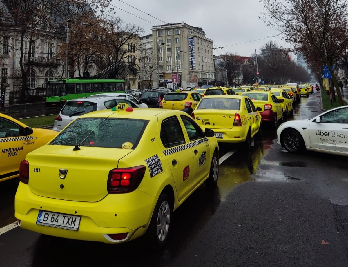 Protest taximetriști, Uber, Bolt