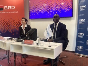 Makhtar Diop, Managing Director al IFC și Maria Rousseva, CEO-ul BRD Groupe Societe Generale