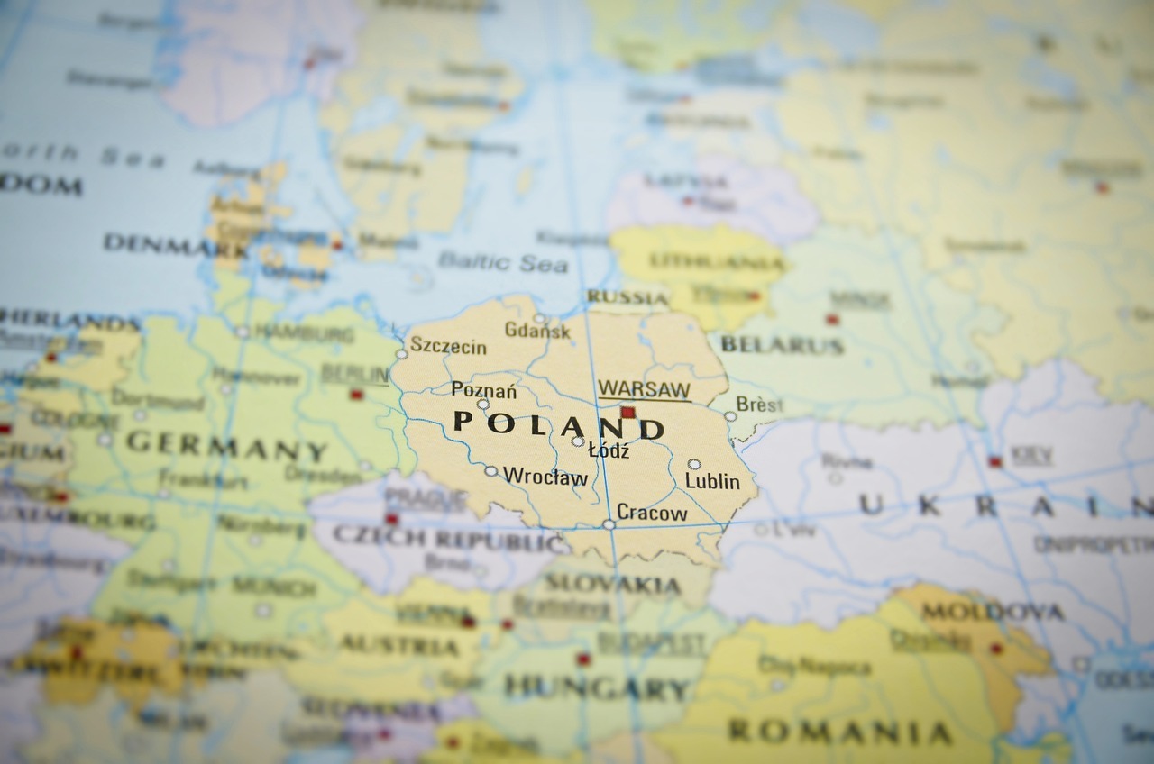 polonia, Europa centrală, harta