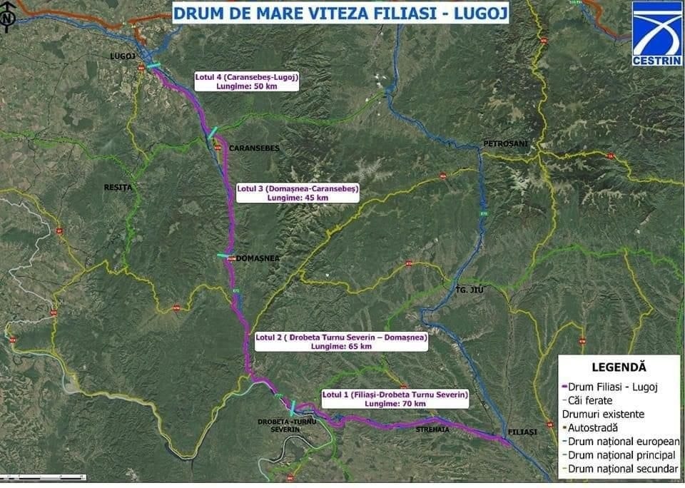 drumul de mare viteză Filiași - Lugoj
