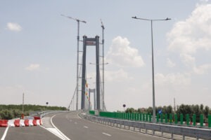 Inaugurarea podului suspendat peste Dunare construit la Braila, 6 iulie 2023.