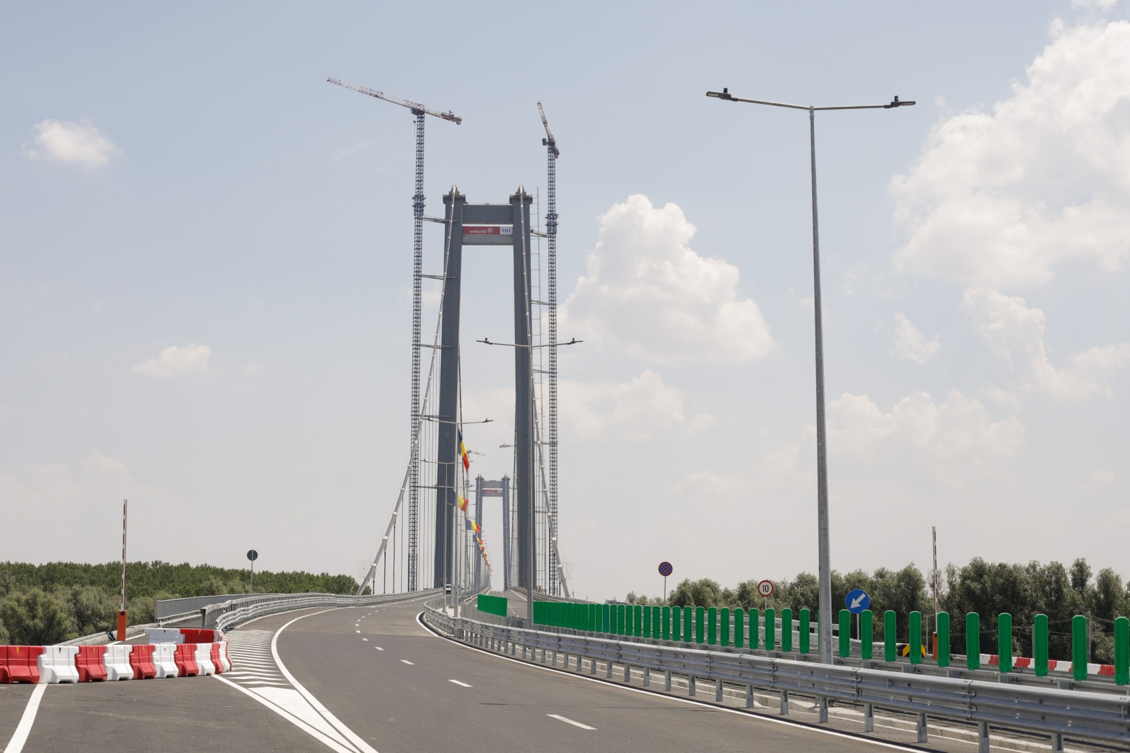 Inaugurarea podului suspendat peste Dunare construit la Braila, 6 iulie 2023.