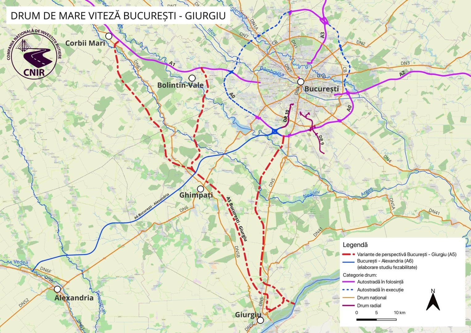 Drum de mare viteză București Giurgiu
