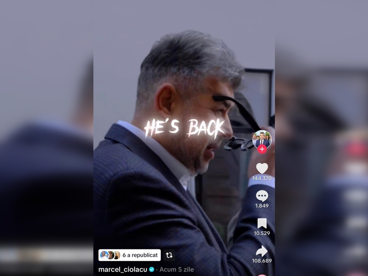 Ciolacu TikTok He s back 08 12 2024 Captura G4Media