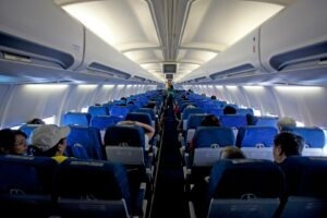 interior avion scaune