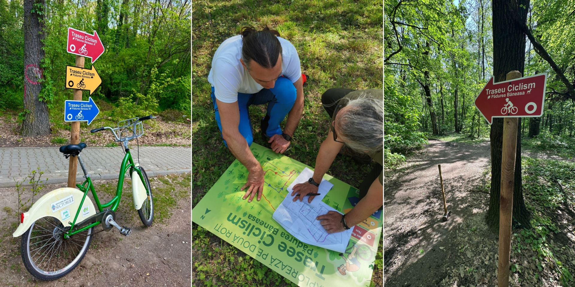 Deschidere trasee de biciclete Pădurea Băneasca - albastru, galben, roșu