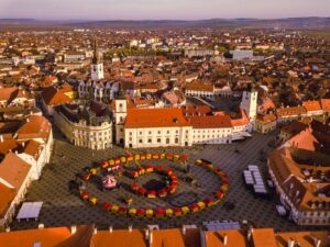 Zona centrala Sibiu eveniment targ de Paste