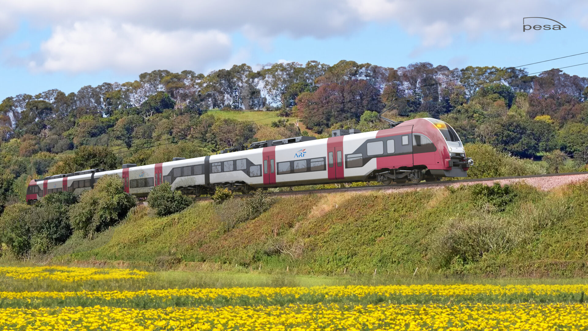 tren construit de compania poloneza pesa