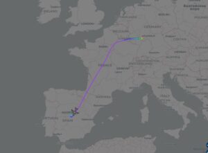 Ruta de zbor a unui avion care a zburat 10 minute fără niciun pilot la manșă