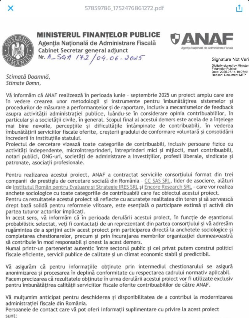 sondaj ANAF