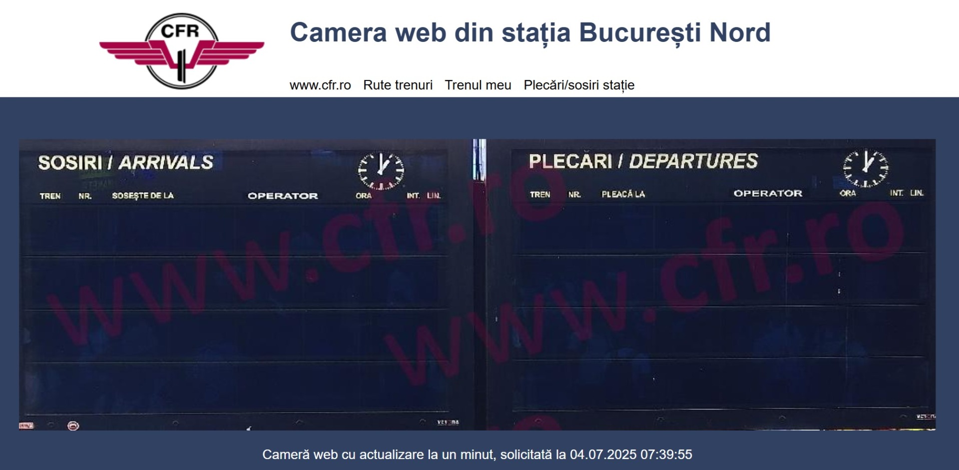 camera web tabela Gara de Nord